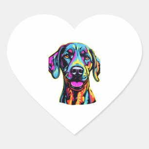 Adesivo Coração Neon Great Dane