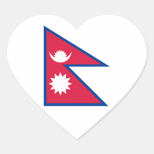 Adesivo Coração Nepal - Bandeira do Nepal