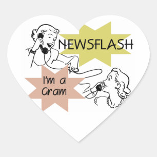 Adesivo Coração Newsflash eu sou t-shirt e presentes de um grama