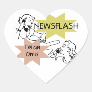 Adesivo Coração Newsflash eu sou t-shirt e presentes de um Oma