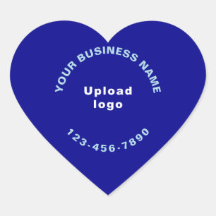 Adesivo Coração Nome comercial, logotipo e número de telefone em a