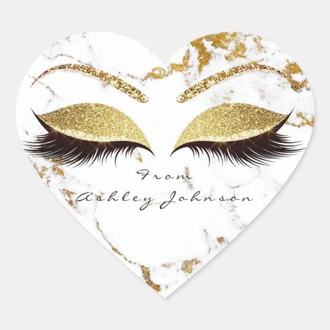 Adesivo Coração Nome do Obrigado da Maquiagem de Olhos de Maquiage (Frente)