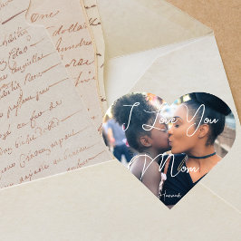 Adesivo Coração Nome do Presente do Dia de as mães de Fotografia n