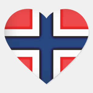 Adesivo Coração Norway Flag Heart