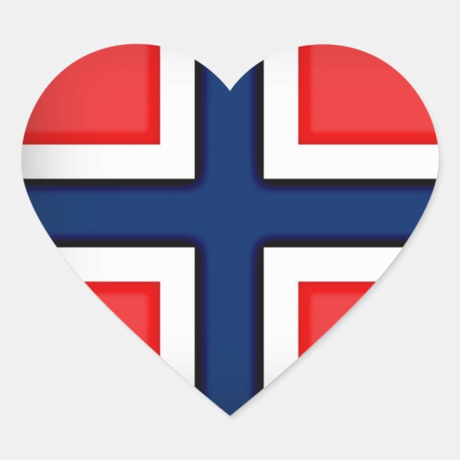 Adesivo Coração Norway Flag Heart (Frente)