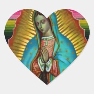 Adesivo Coração Nossa Senhora Virgem Maria de Guadalupe Zarape