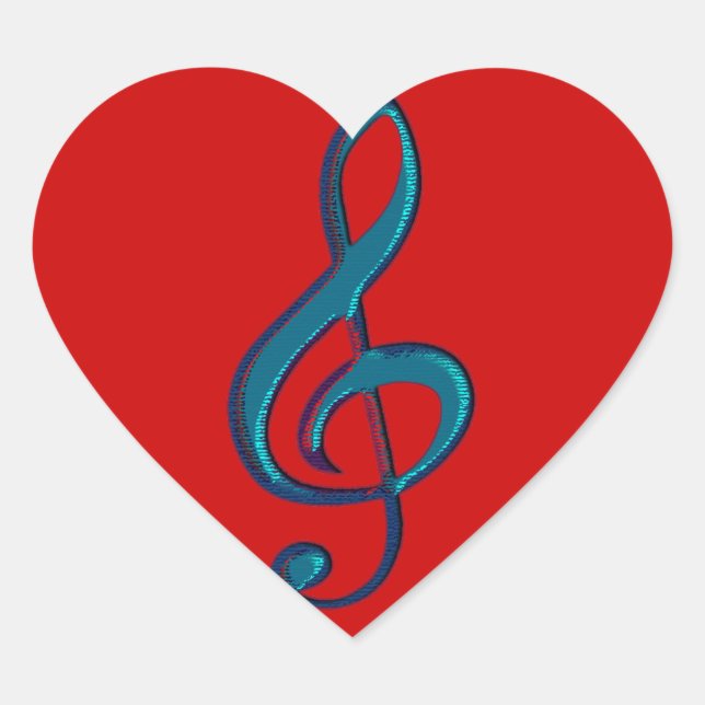 Adesivo Coração nota musical (Frente)