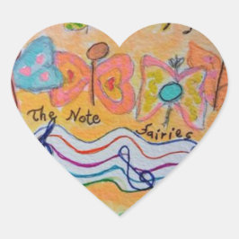 Adesivo Coração note fadas