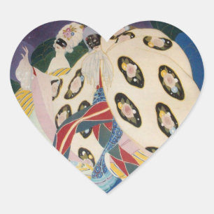 Adesivo Coração NOTURNO COM MÁSCARAS/coração Venetian do mascar