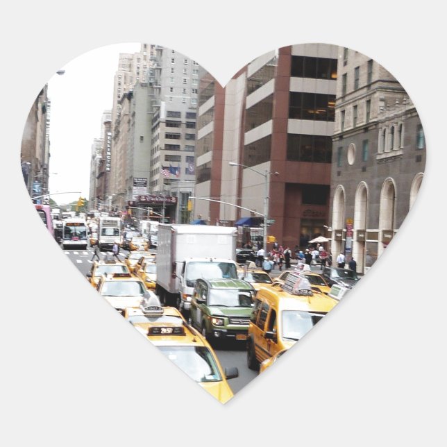 Adesivo Coração Nova Iorque Taxis (Frente)