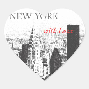 Adesivo Coração Nova York com amor