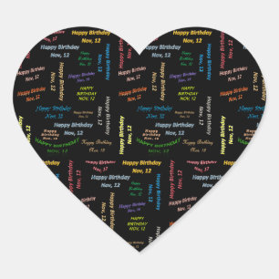 Adesivo Coração Novembro, 12 Birthday Sticker