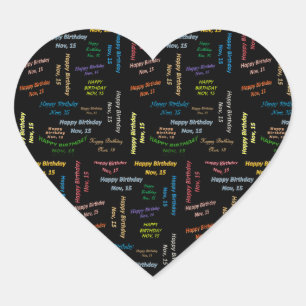 Adesivo Coração Novembro, 15 Aniversário