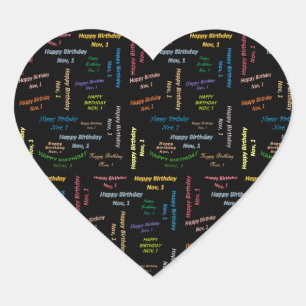 Adesivo Coração Novembro, 1 Aniversário