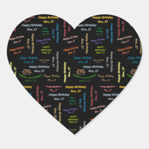 Adesivo Coração Novembro, 27 Birthday Sticker