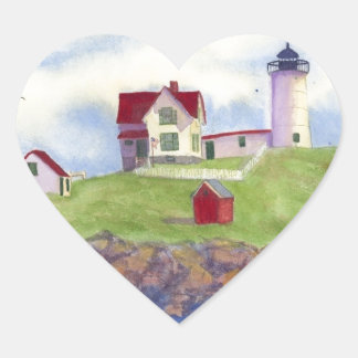 Adesivo Coração Nubble Light House York Maine
