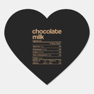Adesivo Coração Nutrição de Chocolate Leite Fatos Engraçados Ação