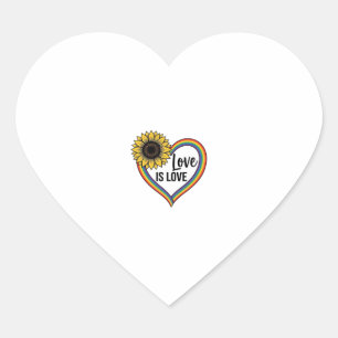 Adesivo Coração O Amor é Amor Flor de Girassol Coração Camisa Vint