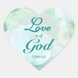 Adesivo Coração O amor é de Deus Rosa Teal Pálido
