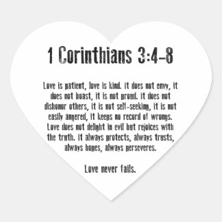 Adesivo Coração O amor é paciente