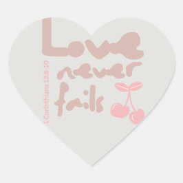 Adesivo Coração O Amor Nunca Falha Adesivo/Presente/Casamento/Fé