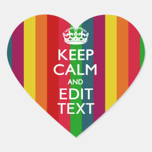 Adesivo Coração O arco-íris vibrante mantem a calma e o seu texto