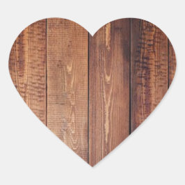 Adesivo Coração O aspecto da madeira real