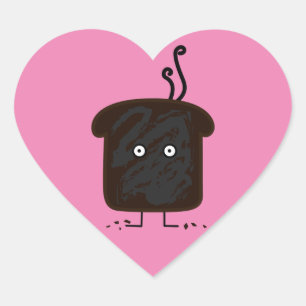 Adesivo Coração O fumo queimado do brinde esmigalha o pão das