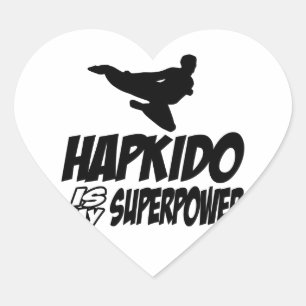 Adesivo Coração o hapkido é minha superpotência