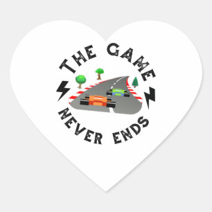 Adesivo Coração O jogo nunca acaba