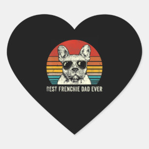 Adesivo Coração O melhor Pai francês para o Pai do Bulldog nunca