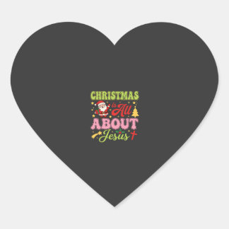Adesivo Coração O Natal é Tudo Sobre Jesus Retro