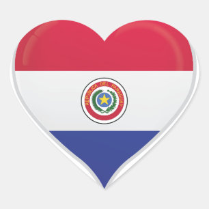 Adesivo Coração O paraguaio ama a bandeira do orgulho