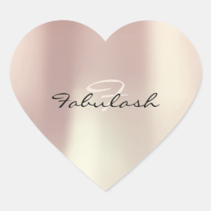 Adesivo Coração O rosa feminino do brilho do coração do monogram