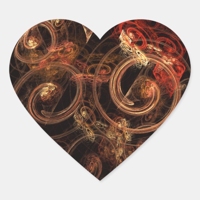 Adesivo Coração O Som do Abstrato de Arte Musical (Frente)