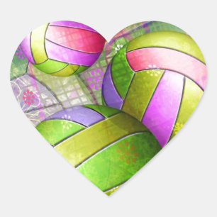 Adesivo Coração O voleibol das meninas sujas