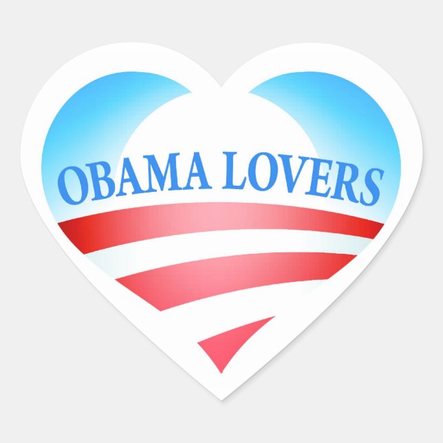 Adesivo Coração Obama Lovers Stickers (Frente)