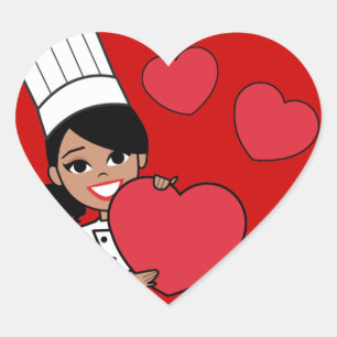 Adesivo Coração Obrigado Baker Chef Cook Sticker