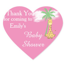 Obrigado cor-de-rosa girafa chá de fraldas