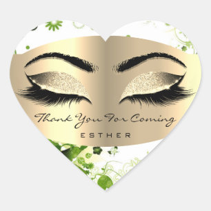 Adesivo Coração Obrigado Por Ter Vindo O Nome Heart Dourado Green
