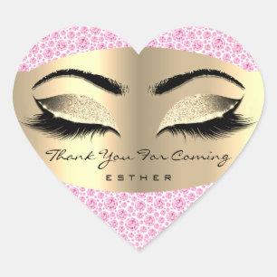 Adesivo Coração Obrigado Por Vir O Nome Coração Rosa Dourado