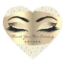 Obrigado Por Vir O Nome Heart White Dourado