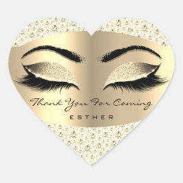 Adesivo Coração Obrigado Por Vir O Nome Heart White Dourado