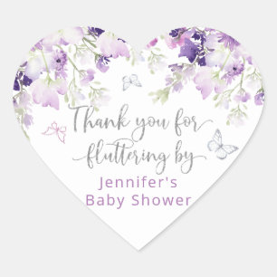 Adesivo Coração Obrigado roxo para você por ser contorcido por clá