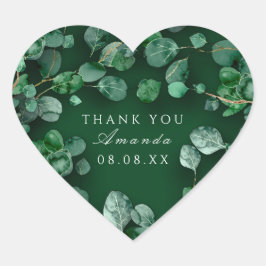 Adesivo Coração Obrigado Russo Verde Eucalyptus Woodland Favorece