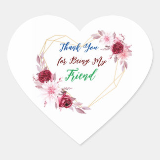 Adesivo Coração Obrigado Sticker por amigo
