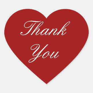 Adesivo Coração Obrigado Stickers em Red Heart