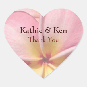 Adesivo Coração Obrigado tropical da flor do Plumeria você