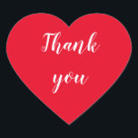 Adesivo Coração Obrigado, vinheta cardíaca<br><div class="desc">Obrigado,  vinheta de coração,  vinheta de casamento,  casamento,  autocolante,  simples,  elegante,  moderno,  profissional,  rústico,  coração vermelho</div>