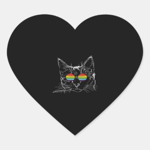 Adesivo Coração Óculos escuros do arco-íris Orgulho gay LGBT